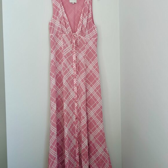 Reformation Ceara Dress in Rosa Plaid - Picture 2 of 3